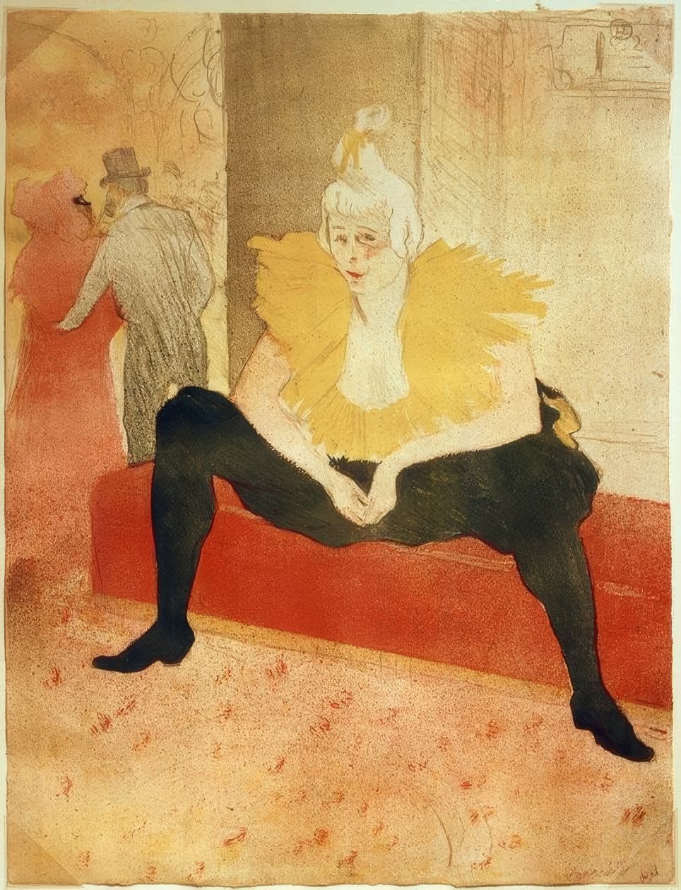 Klaun siedzący autorstwa Henri de Toulouse Lautrec