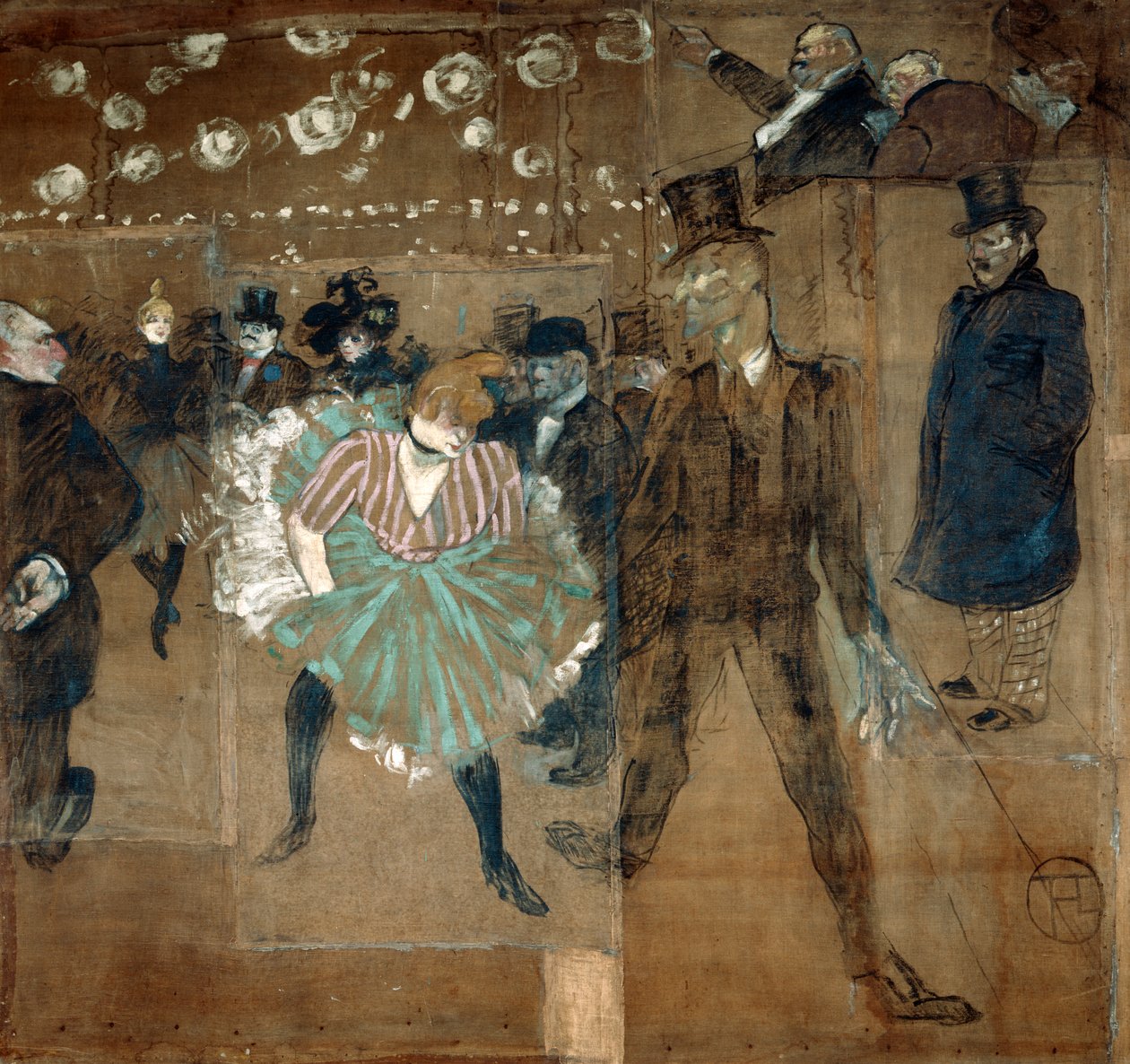 La Goulue i Valentin le desosse, 1895 autorstwa Henri de Toulouse Lautrec