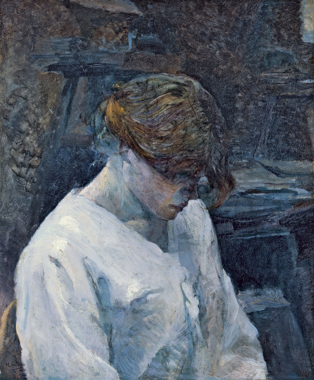 La Rousse w białej bluzce autorstwa Henri de Toulouse Lautrec