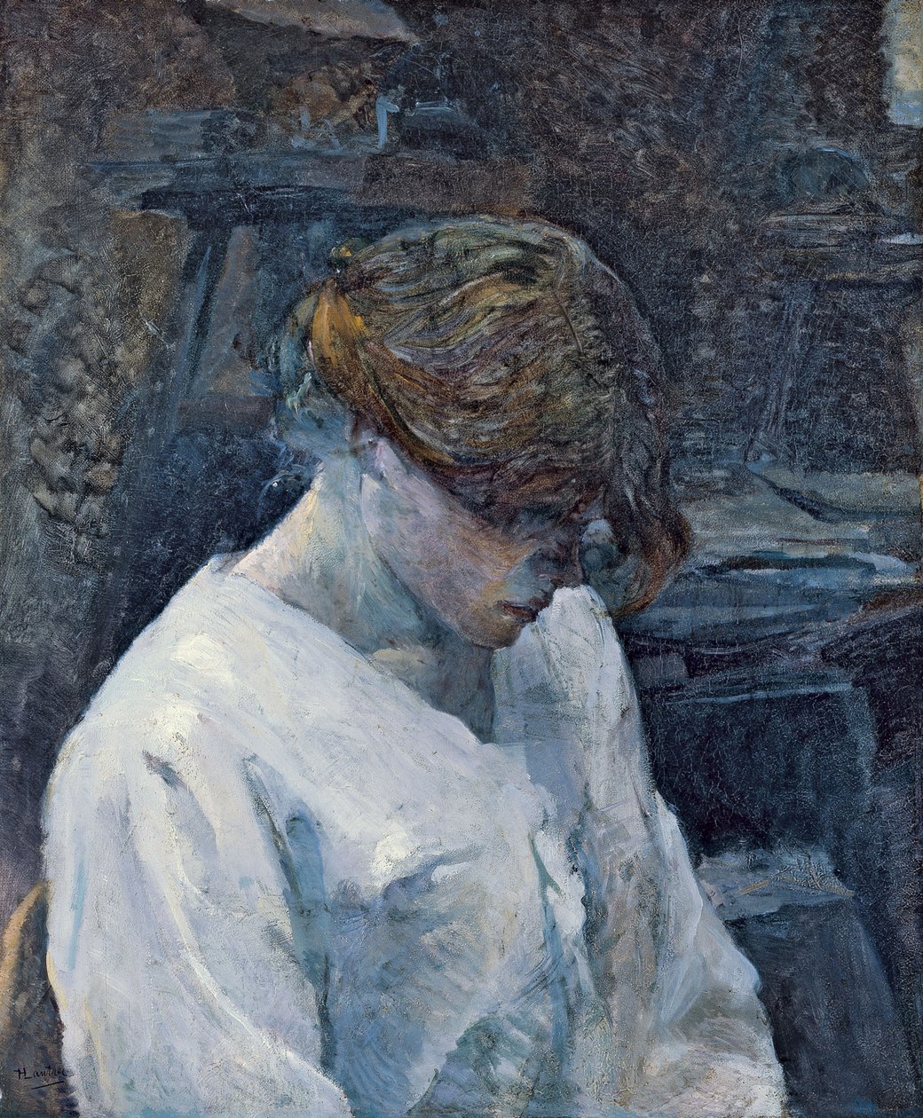 La Rousse w białej bluzce, 1889 autorstwa Henri de Toulouse Lautrec