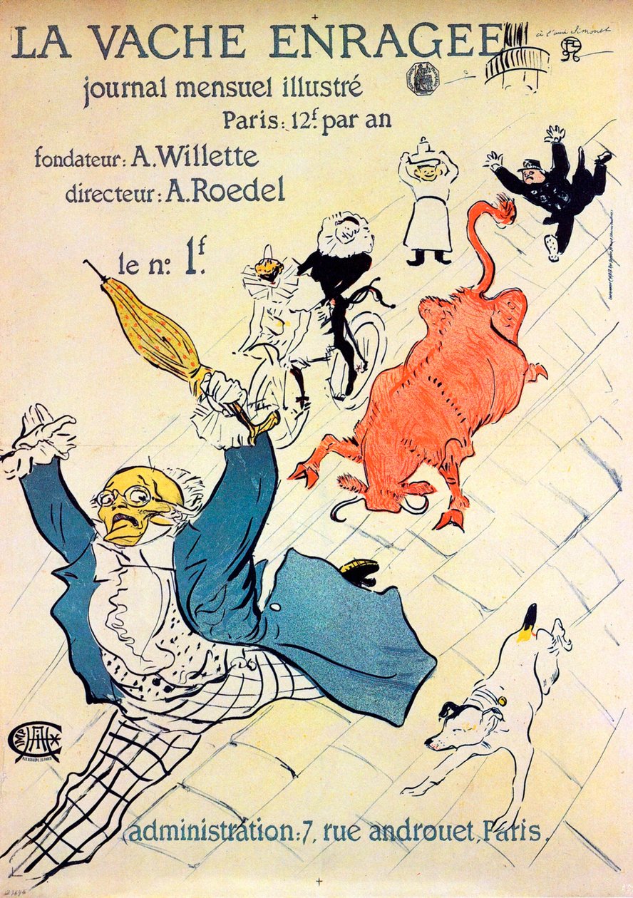 Szalona krowa, 1896. autorstwa Henri de Toulouse Lautrec