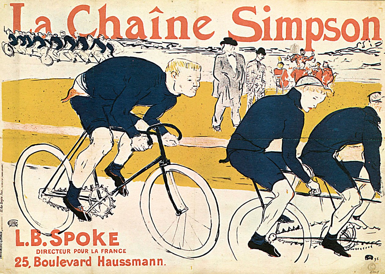 The Simson Chain, plakat reklamowy, 1896. autorstwa Henri de Toulouse Lautrec