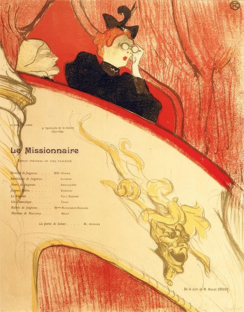 Loża przy złotej mascron autorstwa Henri de Toulouse Lautrec