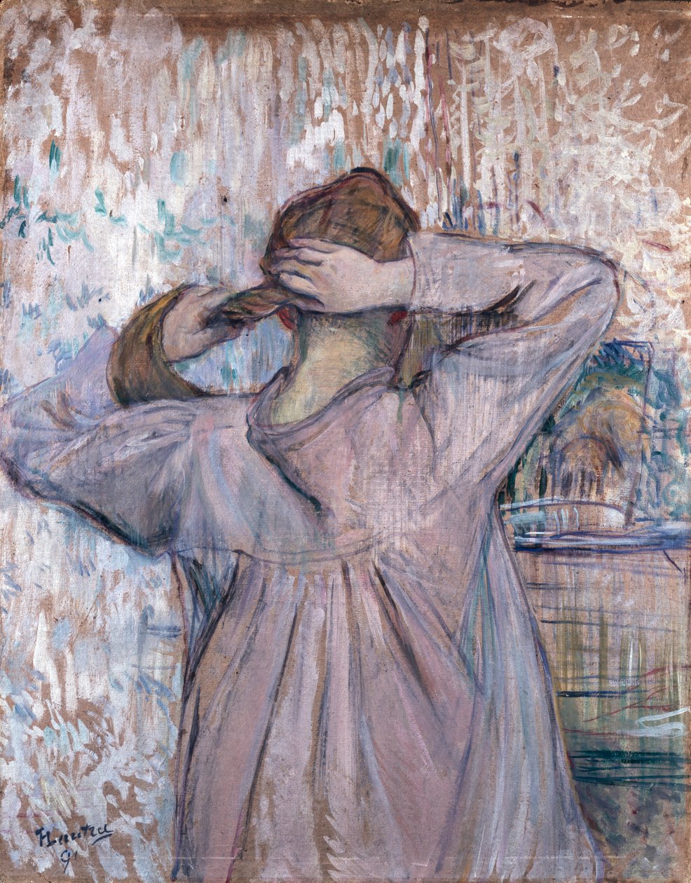 Toaleta Ta, która czesze włosy, 1891 autorstwa Henri de Toulouse Lautrec