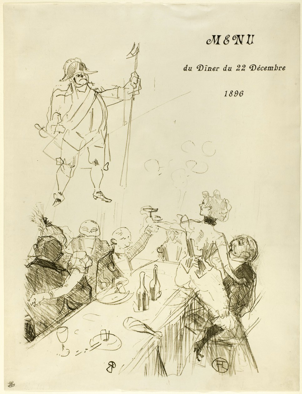 Le Suisse, Menu autorstwa Henri de Toulouse Lautrec
