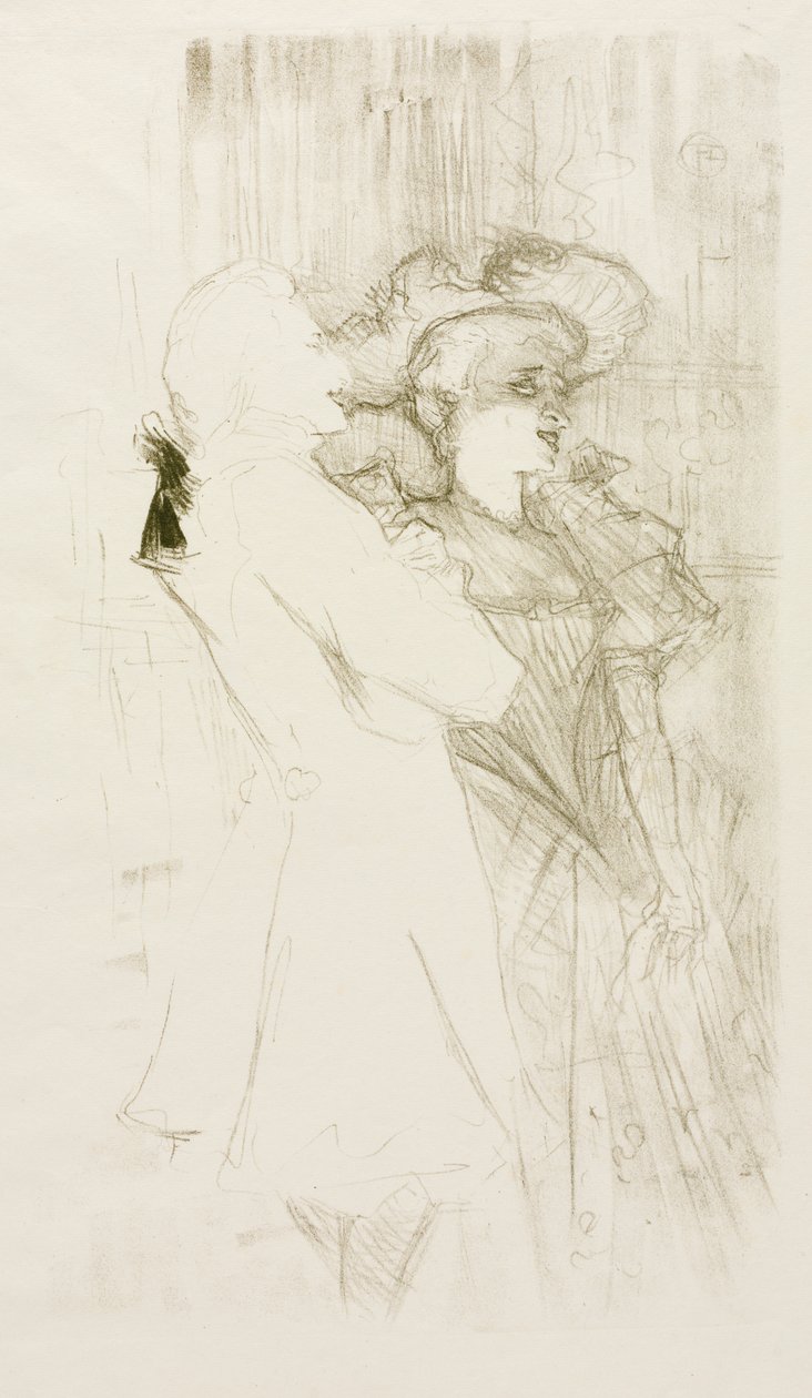 Pożyczkodawca i Auguez w „Pieśń fortuny” autorstwa Henri de Toulouse Lautrec