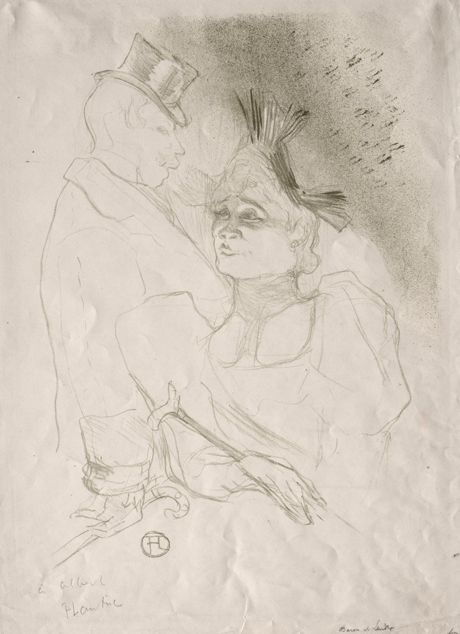 Pożyczkodawca i baron, 1893. autorstwa Henri de Toulouse Lautrec