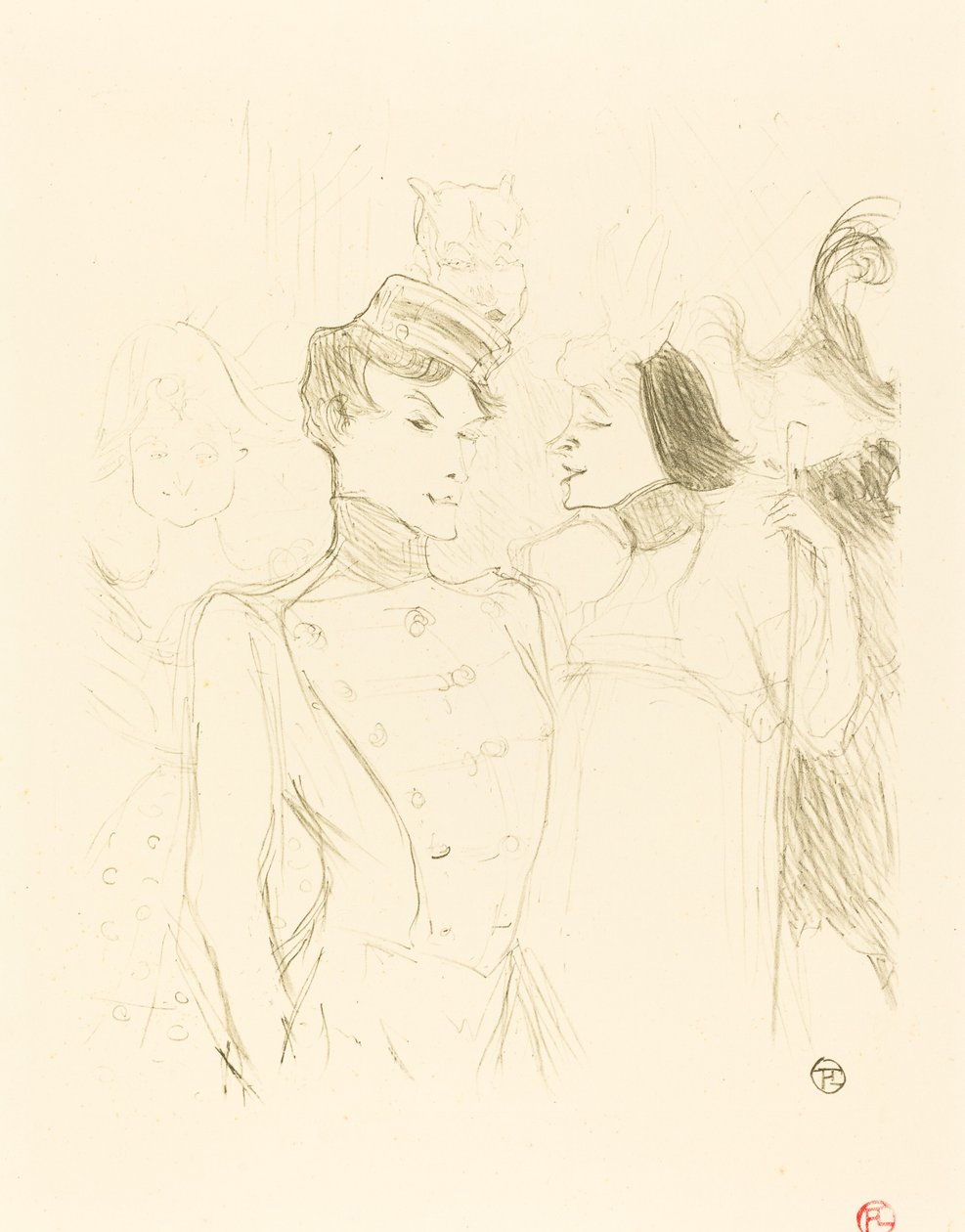 Pożyczkodawca i Lavalliere (Pożyczkodawca i Lavalliere) autorstwa Henri de Toulouse Lautrec
