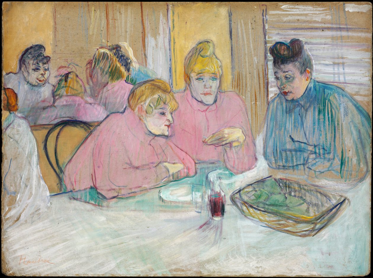 Les Dames dans la salle a manger - Panie w jadalni - Toulouse-Lautrec, Henri, de (1864-1901) - 1893-1894 - Olej na tekturze - 60,2x80,7 - Muzeum Szepmuveszeti, Budapeszt autorstwa Henri de Toulouse Lautrec