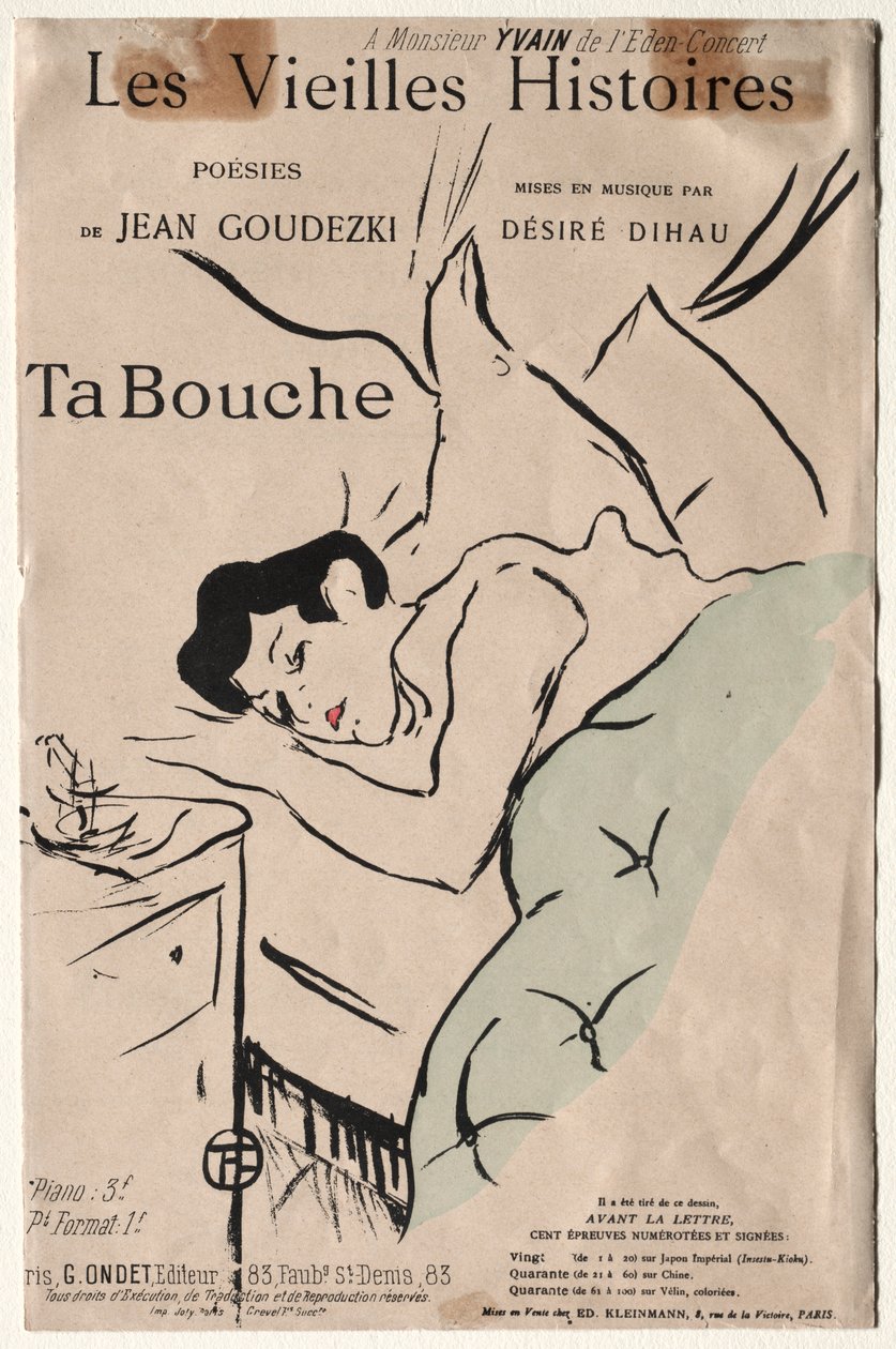 Stare historie: Twoje usta autorstwa Henri de Toulouse Lautrec