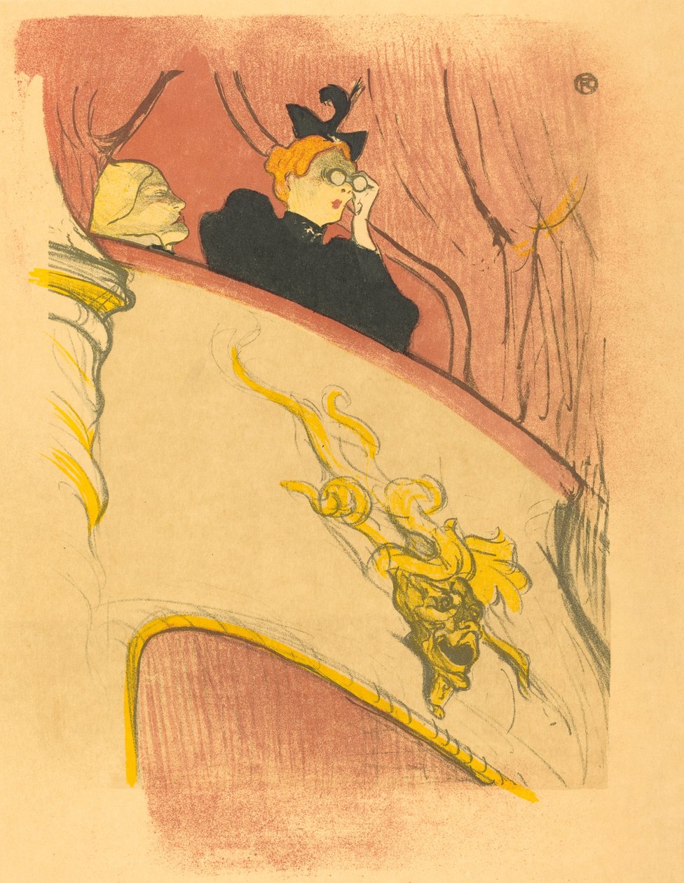 Loge z pozłacaną maską autorstwa Henri de Toulouse Lautrec