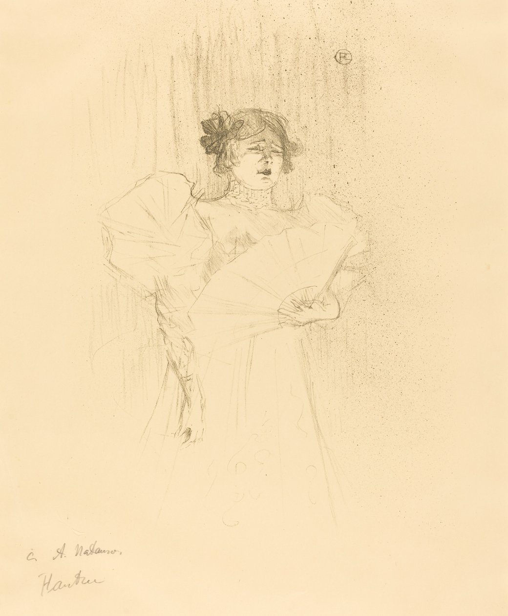 Pełna twarz Luce Myres autorstwa Henri de Toulouse Lautrec