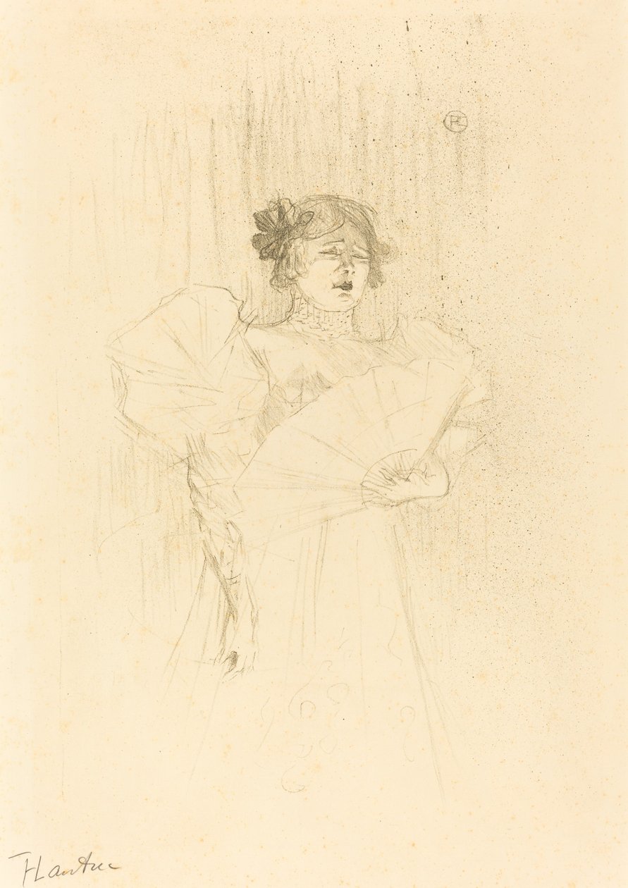 Pełna twarz Luce Myres autorstwa Henri de Toulouse Lautrec