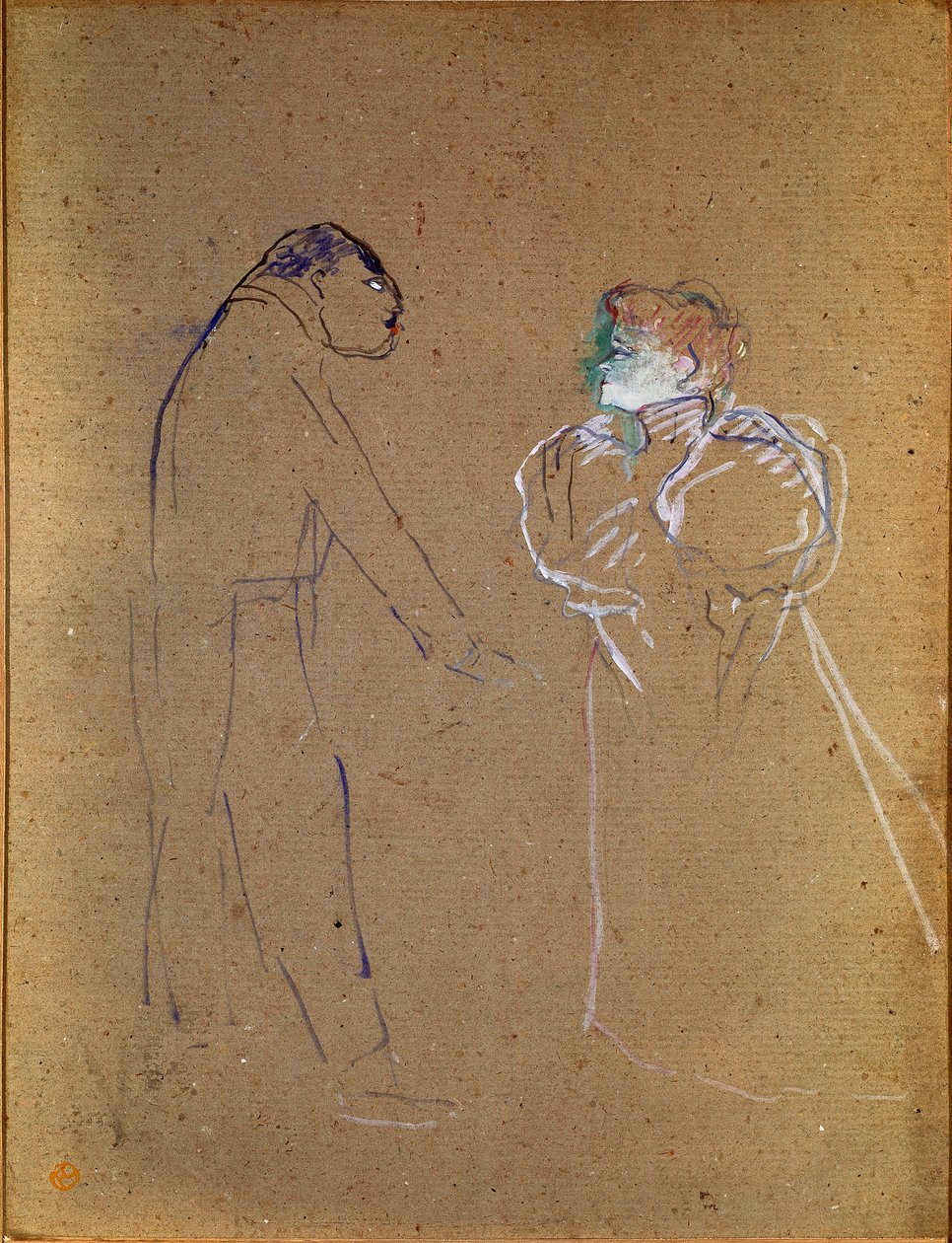 Lucien Germain Guitry (1860-1925) i Jeanne Granier. Rysunek Henri de Toulouse-Lautreca (Toulouse Lautrec autorstwa Henri de Toulouse Lautrec