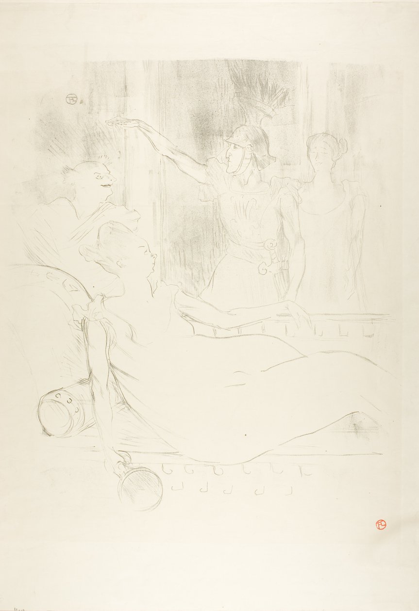 Madame Simon-Girard, Brewer and Guy w La belle Hélène autorstwa Henri de Toulouse Lautrec