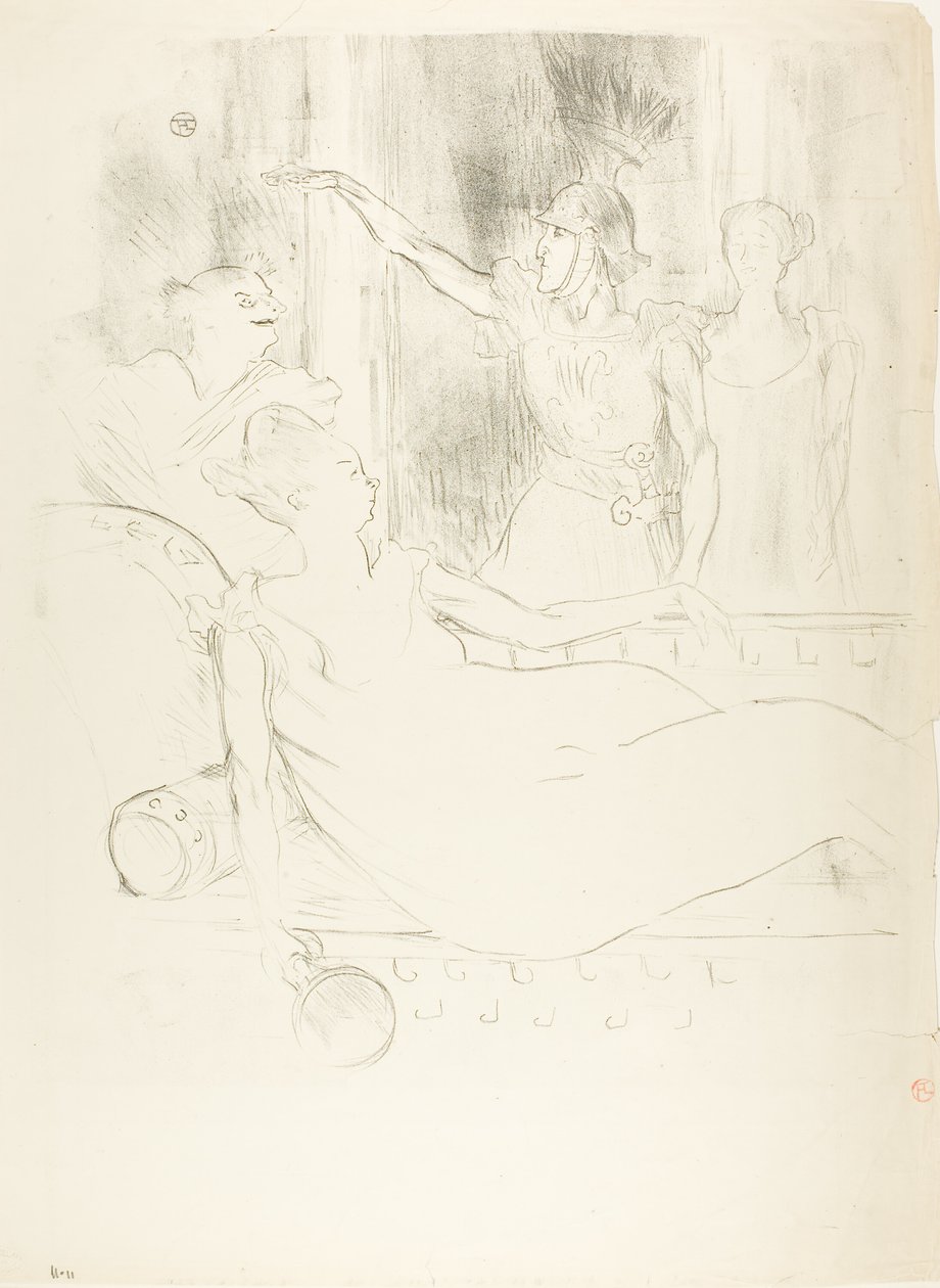 Madame Simon-Girard, Brewer and Guy w La belle Hélène autorstwa Henri de Toulouse Lautrec
