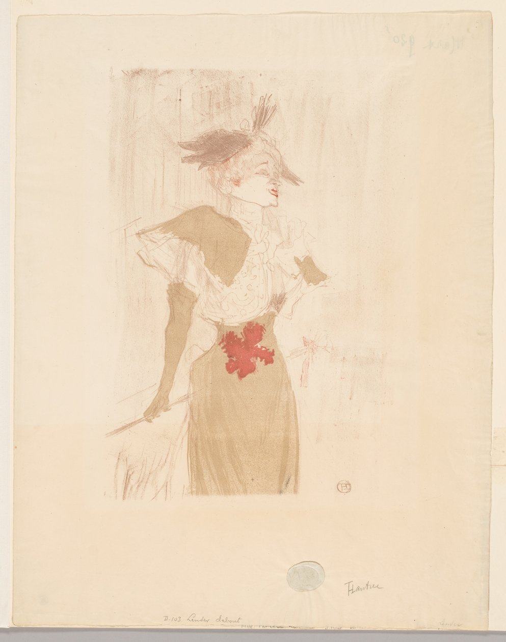 Mademoiselle Marcelle Pożyczkodawca, stojący autorstwa Henri de Toulouse Lautrec