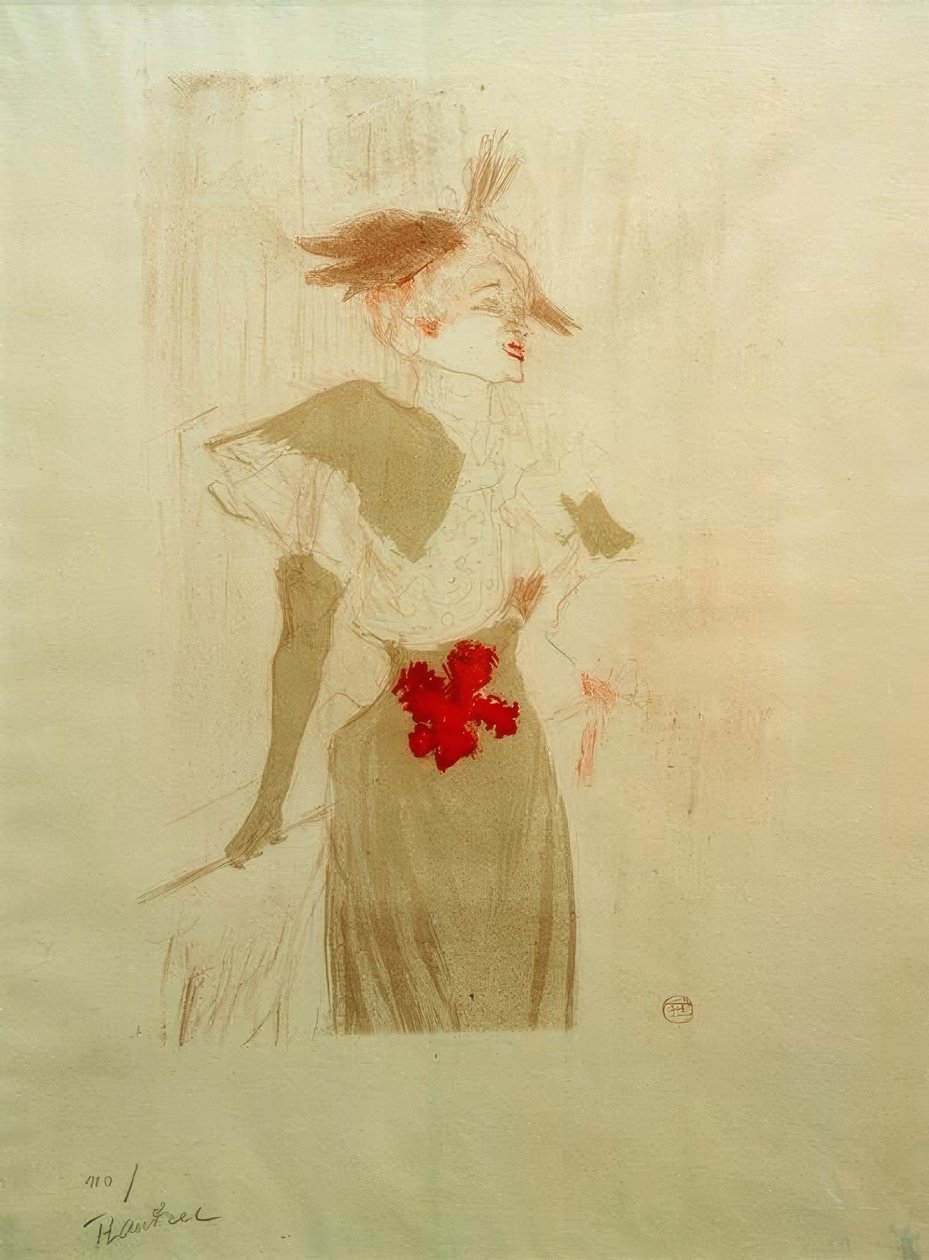 Panna Marcelle Pożyczkodawca, stojąca autorstwa Henri de Toulouse Lautrec