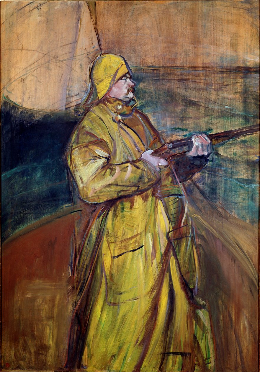 Maurice Joyant w Zatoce Sommy. Maurice Joyant (1866-1930), pisarz i właściciel galerii z woskiem i strzelbą. Obraz Henri de Toulouse-Lautrec (Toulouse Lautrec autorstwa Henri de Toulouse Lautrec