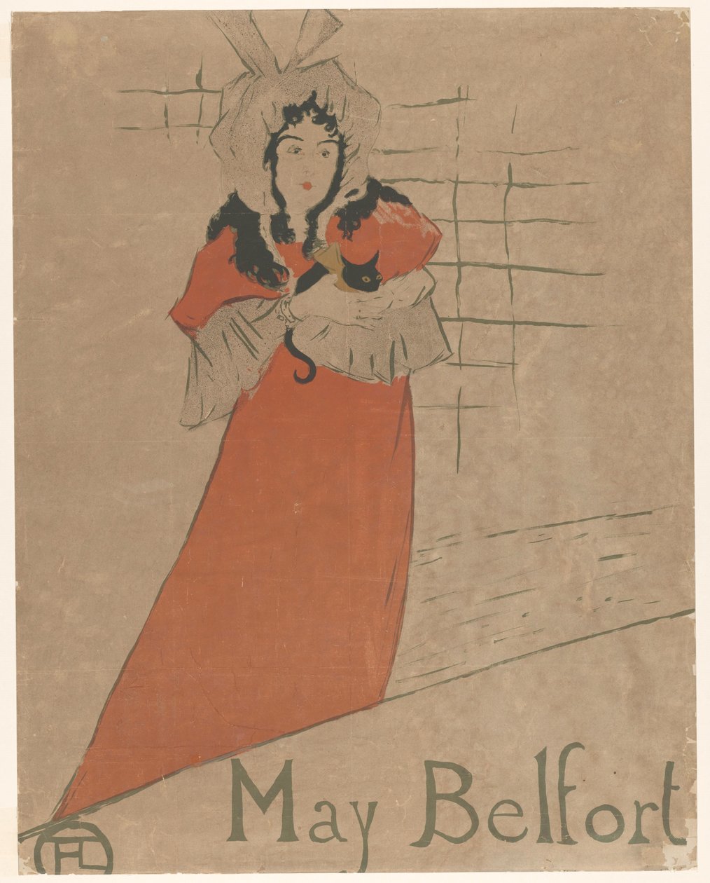 May Belfort z kotem w ramionach Maj Belfort (tytuł na obiekcie) autorstwa Henri de Toulouse Lautrec