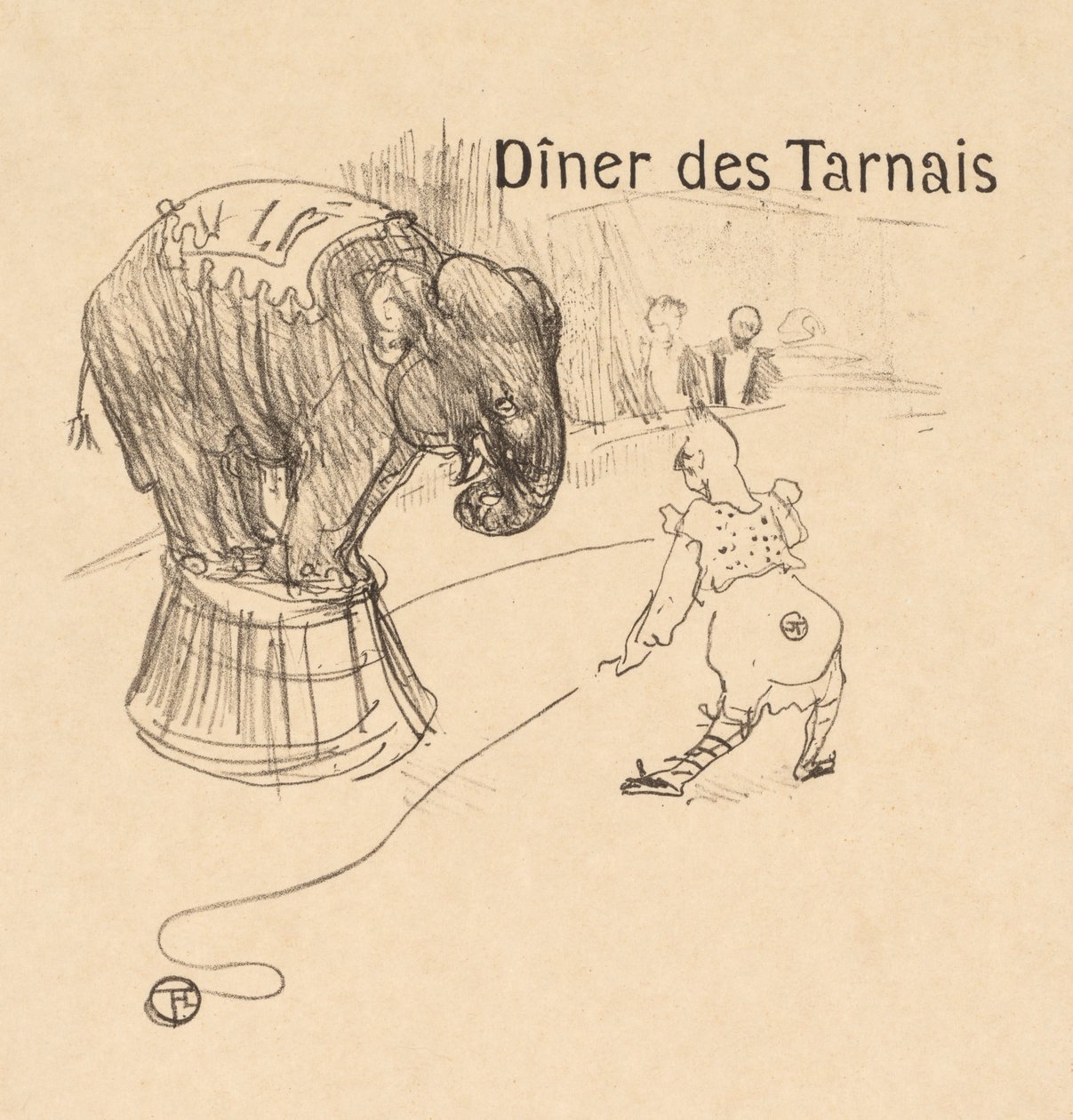 Menu z kolacji Tarnais Dîner des Tarnais, 1896. autorstwa Henri de Toulouse Lautrec