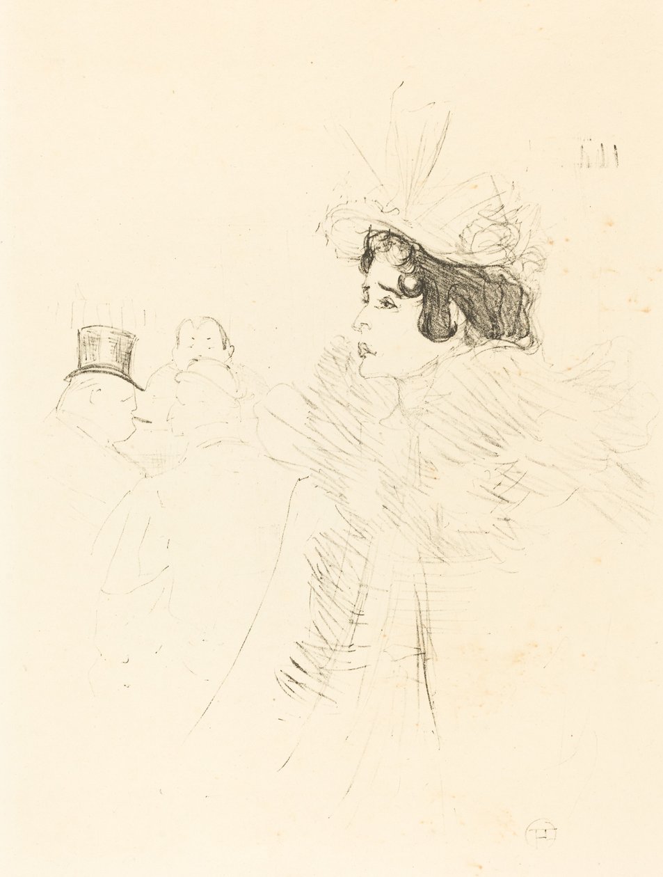 Miss May Belfort w irlandzkim i amerykańskim barze, rue Royale Miss Belfort Belfort au Irish..., 1895. autorstwa Henri de Toulouse Lautrec