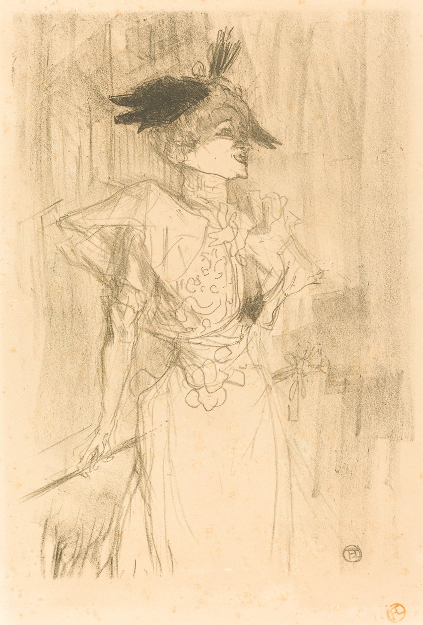 Panna Marcelle Pożyczkodawca, stojący autorstwa Henri de Toulouse Lautrec