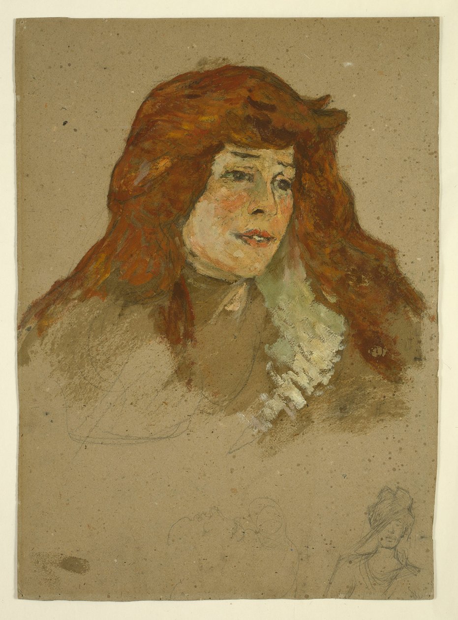 pani Lili Grenier (odbytnica); Krajobraz z kościołem (verso) autorstwa Henri de Toulouse Lautrec