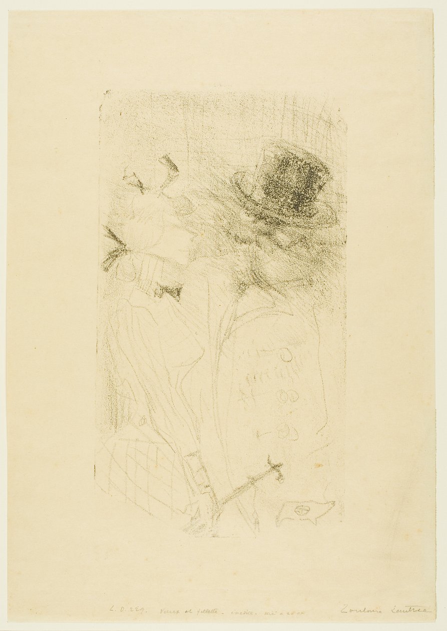 Staruszek i młoda dziewczyna autorstwa Henri de Toulouse Lautrec