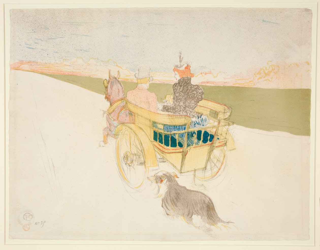 Wycieczka krajowa; beczka (The Barrel) lub angielski wózek (The English Buggy) autorstwa Henri de Toulouse Lautrec