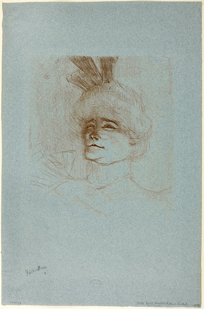 Portret Mademoiselle Marcelle Lender, widok w trzech czwartych autorstwa Henri de Toulouse-Lautrec