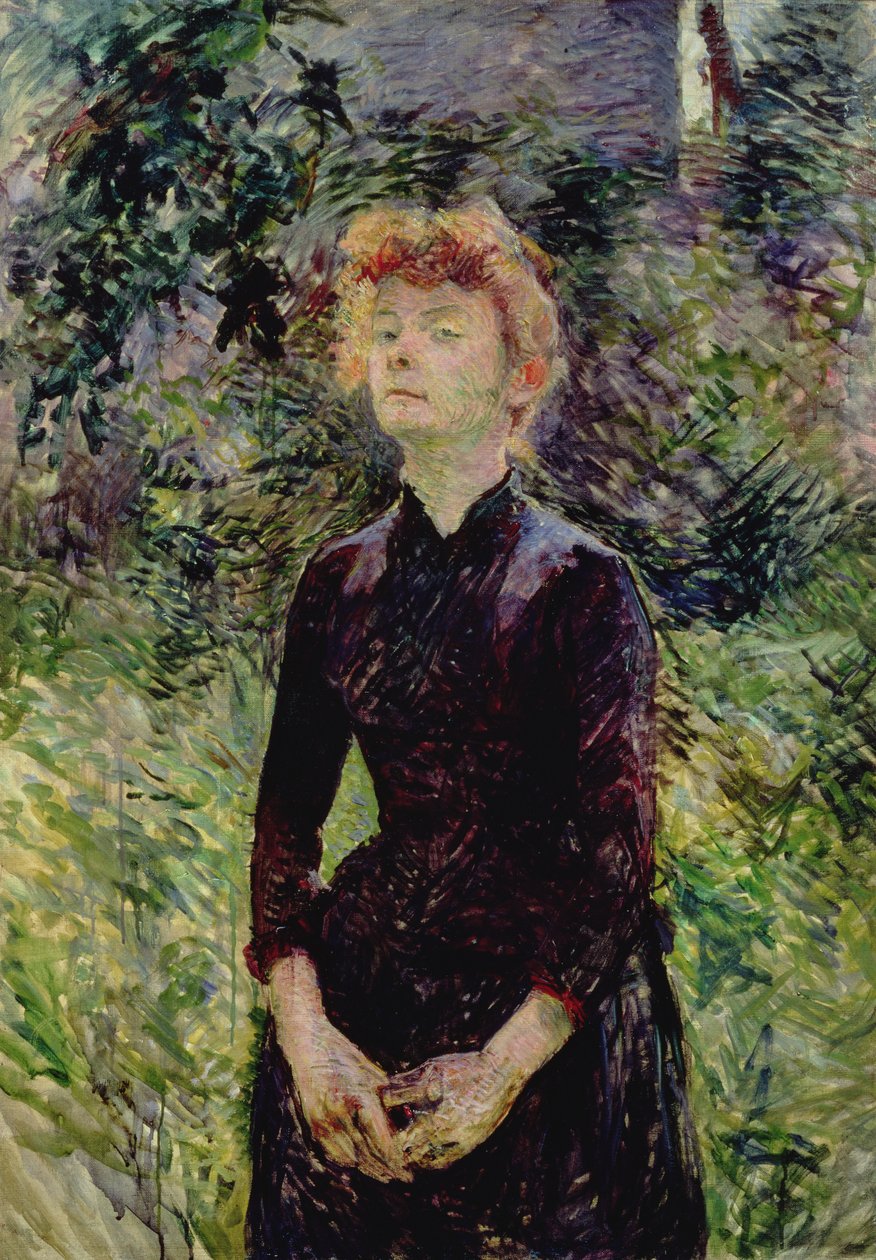Portret kobiety, prawdopodobnie francuskiej komediantki Yvette Guilbert (ok. 1869-1944), 1888 autorstwa Henri de Toulouse Lautrec