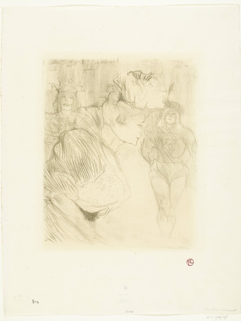 Portret aktorki Marcelle Lender kłaniającej się publiczności Pozdrawiam pożyczkodawcę autorstwa Henri de Toulouse Lautrec