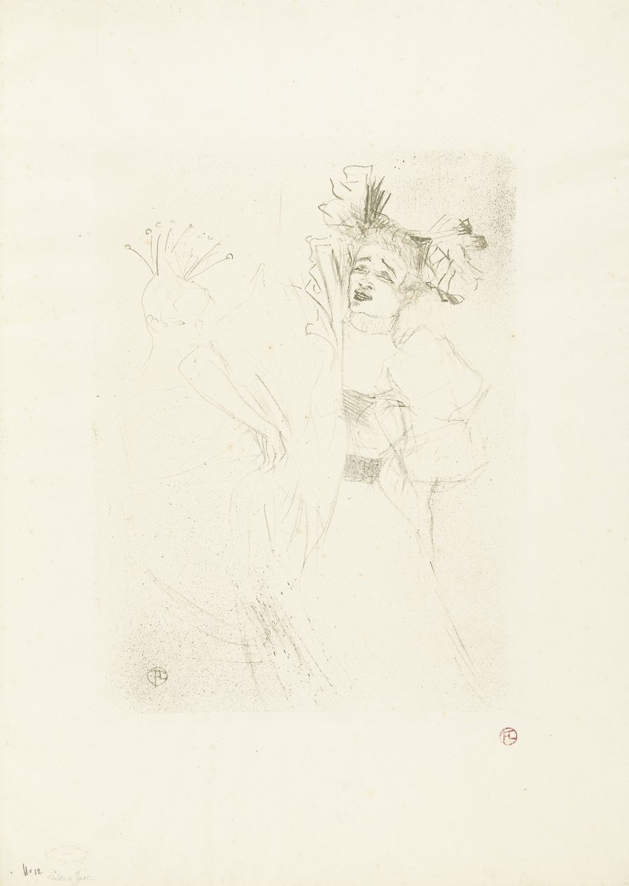 Portret van aktorki Marcelle Lender w operze Chilpéric Pożyczkodawca z frontu w Chelpéric autorstwa Henri de Toulouse Lautrec