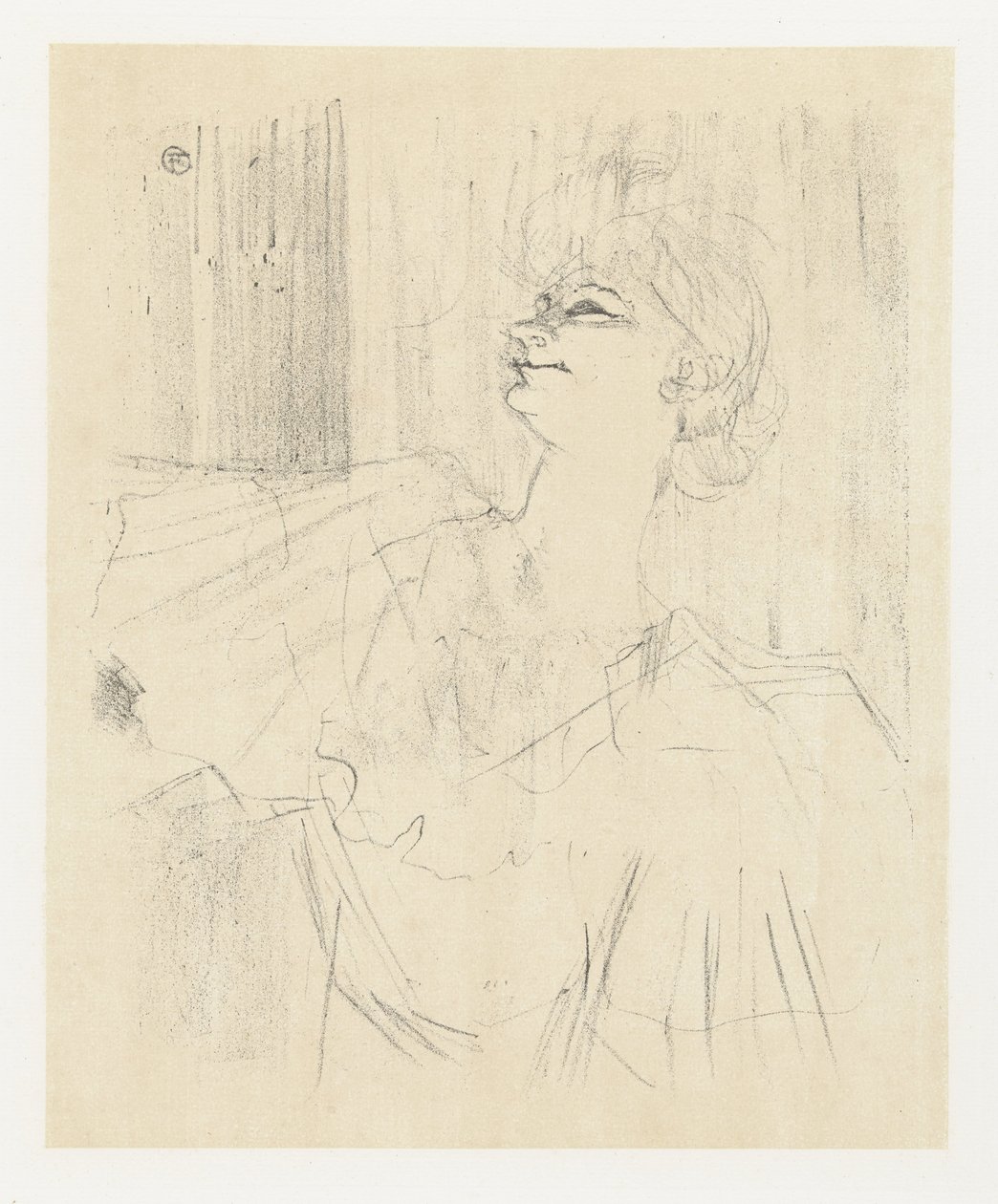 Portret aktorki Yvette Guilbert w Ménilmontant de Bruant Yvette Guilbert Menilmontant de Bruant Yvette Guilbert: seria angielska (tytuł serii) autorstwa Henri de Toulouse Lautrec