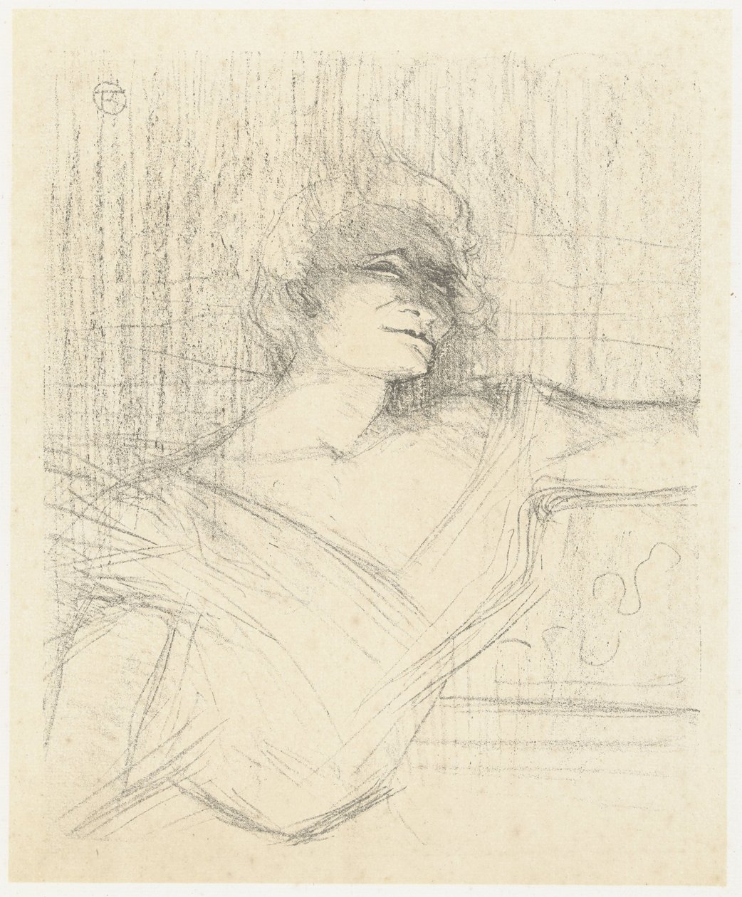 Portret aktorki Yvette Guilbert w Dans la Glu Yvette Guilbert w kleju Yvette Guilbert: seria angielska (tytuł serii) autorstwa Henri de Toulouse Lautrec
