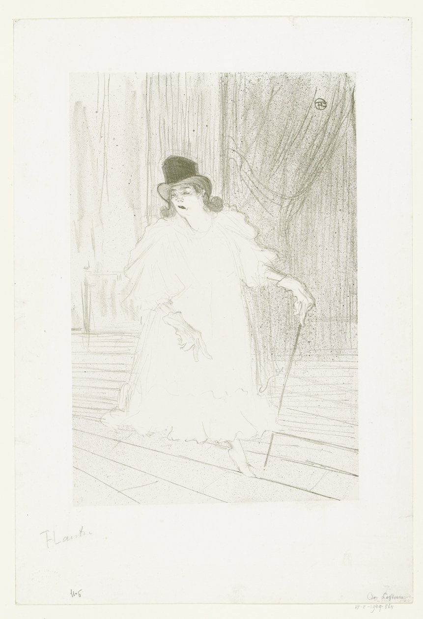 Portret piosenkarki Cecy Loftus na scenie w teatrze Cecy Loftus autorstwa Henri de Toulouse Lautrec