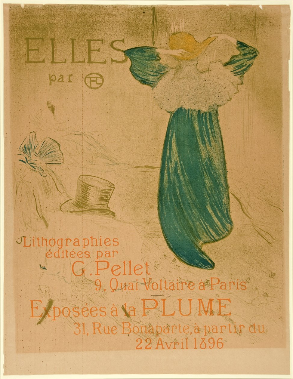Plakat Frontispiece dla „Elles”, wyd. 1896 (kolor lito) autorstwa Henri de Toulouse Lautrec