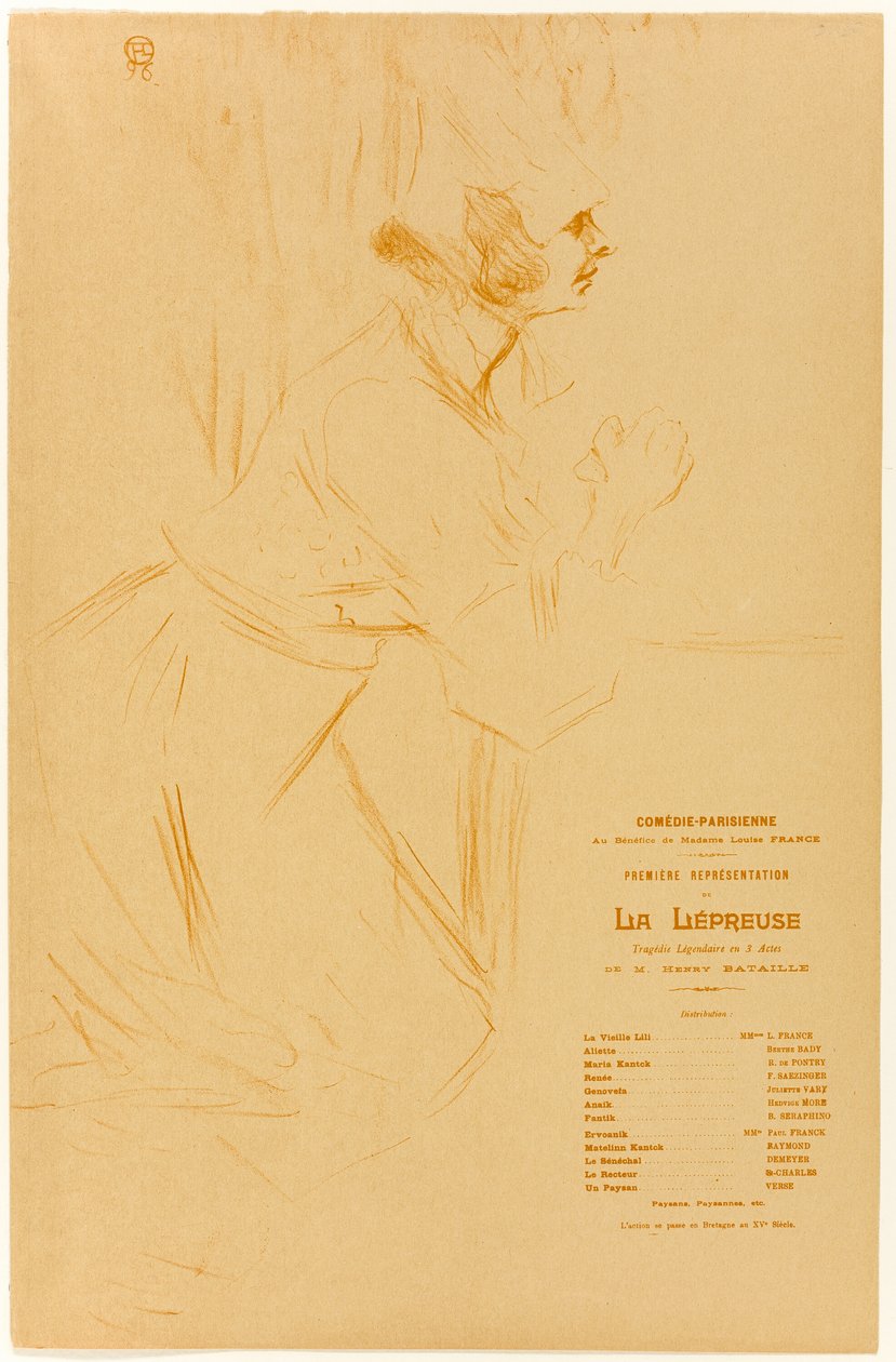 Program dla La Lépreuse autorstwa Henri de Toulouse-Lautrec