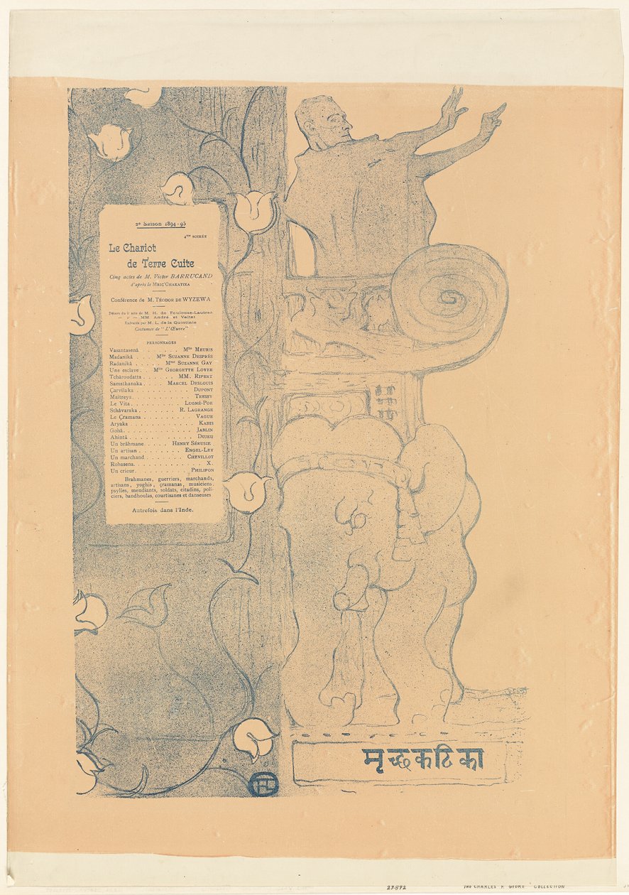 Program dla "Mały Wózek Gliniany" autorstwa Henri de Toulouse Lautrec