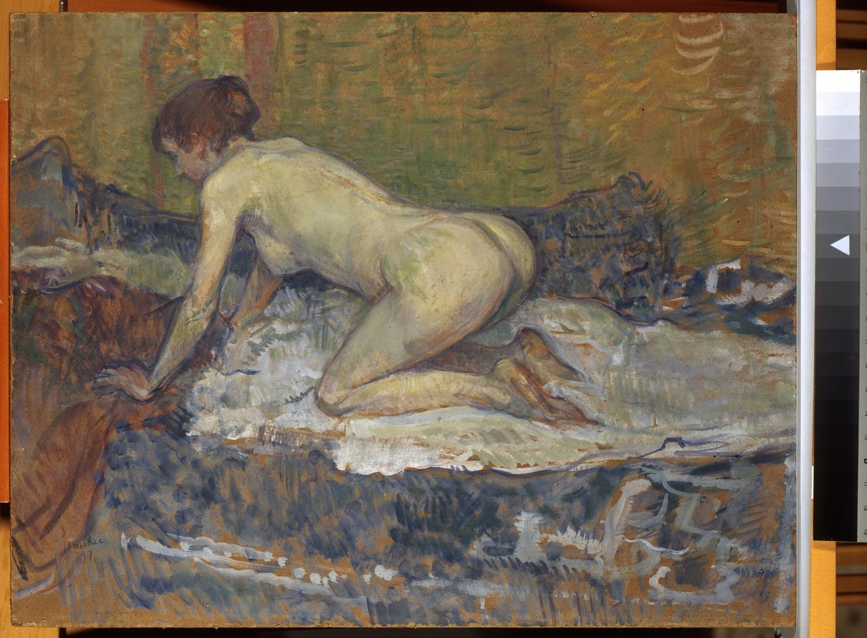 Rudowłosa nago przyczajona, 1897 autorstwa Henri de Toulouse Lautrec