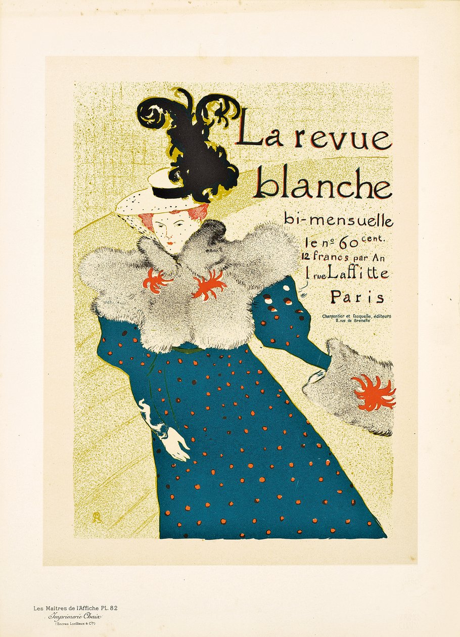 Reprodukcja plakatu reklamującego „La Revue Blanche”, 1895 autorstwa Henri de Toulouse Lautrec