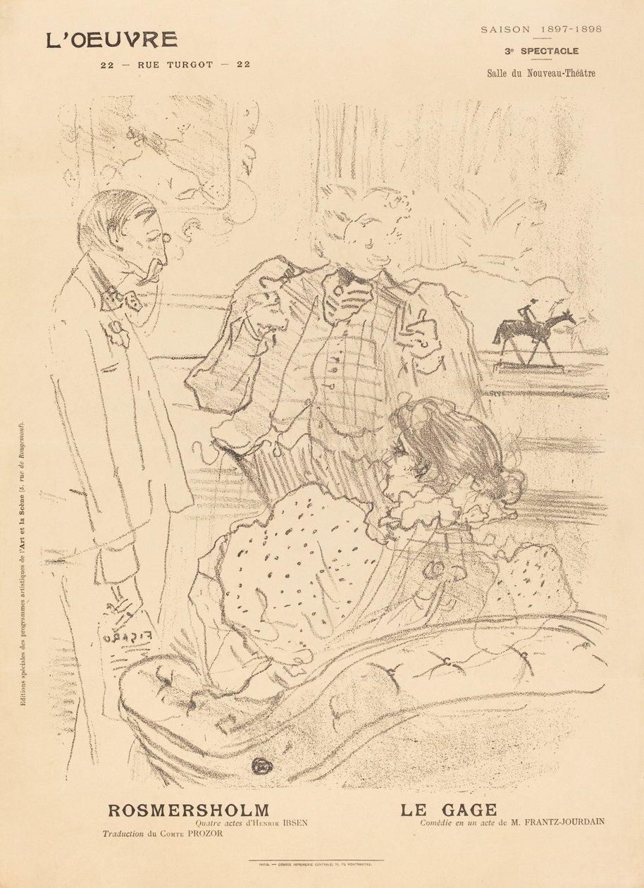 Rosmersholm; Przysięga autorstwa Henri de Toulouse Lautrec