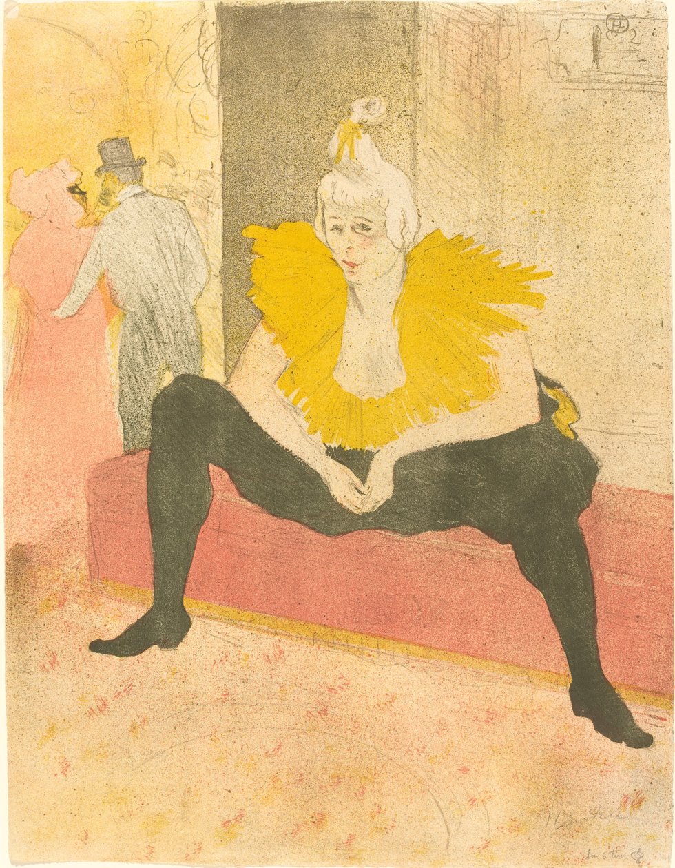 Siedzący Clowness La Clownesse, 1896. autorstwa Henri de Toulouse Lautrec