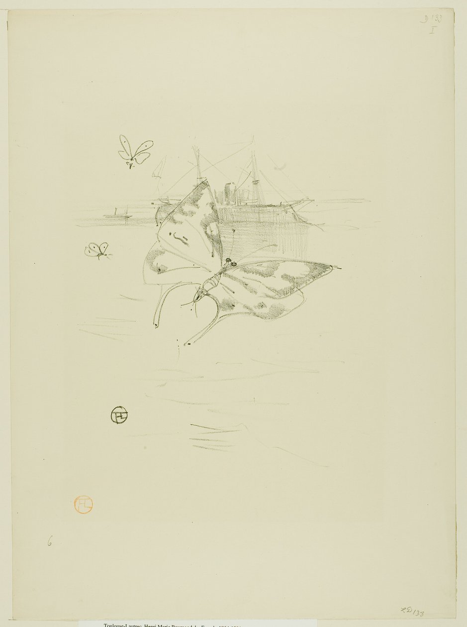 Motyle, z Melodii Désiré Dihau autorstwa Henri de Toulouse Lautrec