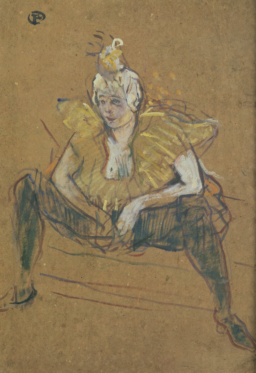 Siedzący klaun Cha-U-Kao, 1895 autorstwa Henri de Toulouse Lautrec