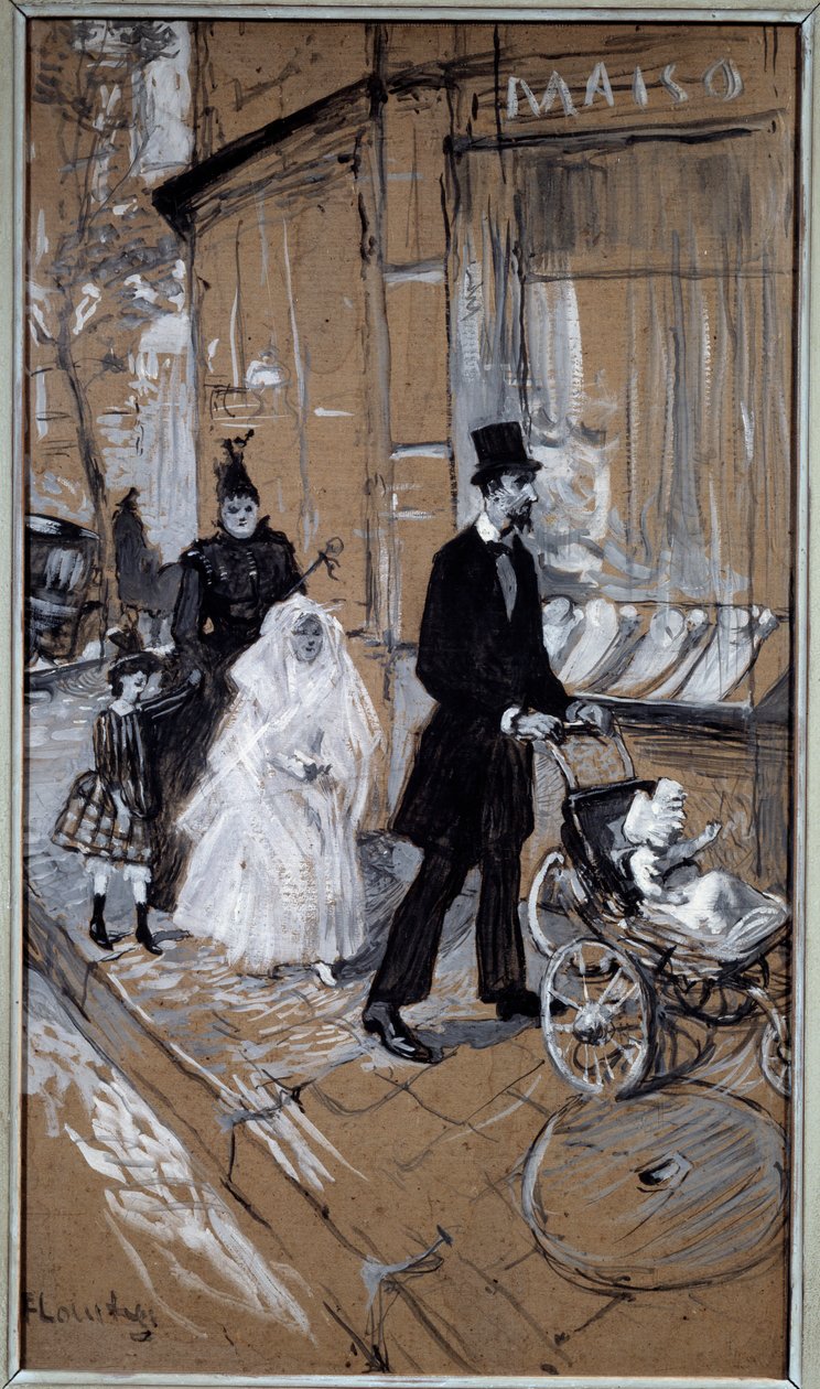 Dzień Pierwszej Komunii Malowanie na tekturze Henri de Toulouse Lautrec (1864-1901) 1888 Nd. 0,37x0,65 m Tuluza, Musee des Beaux Arts autorstwa Henri de Toulouse Lautrec