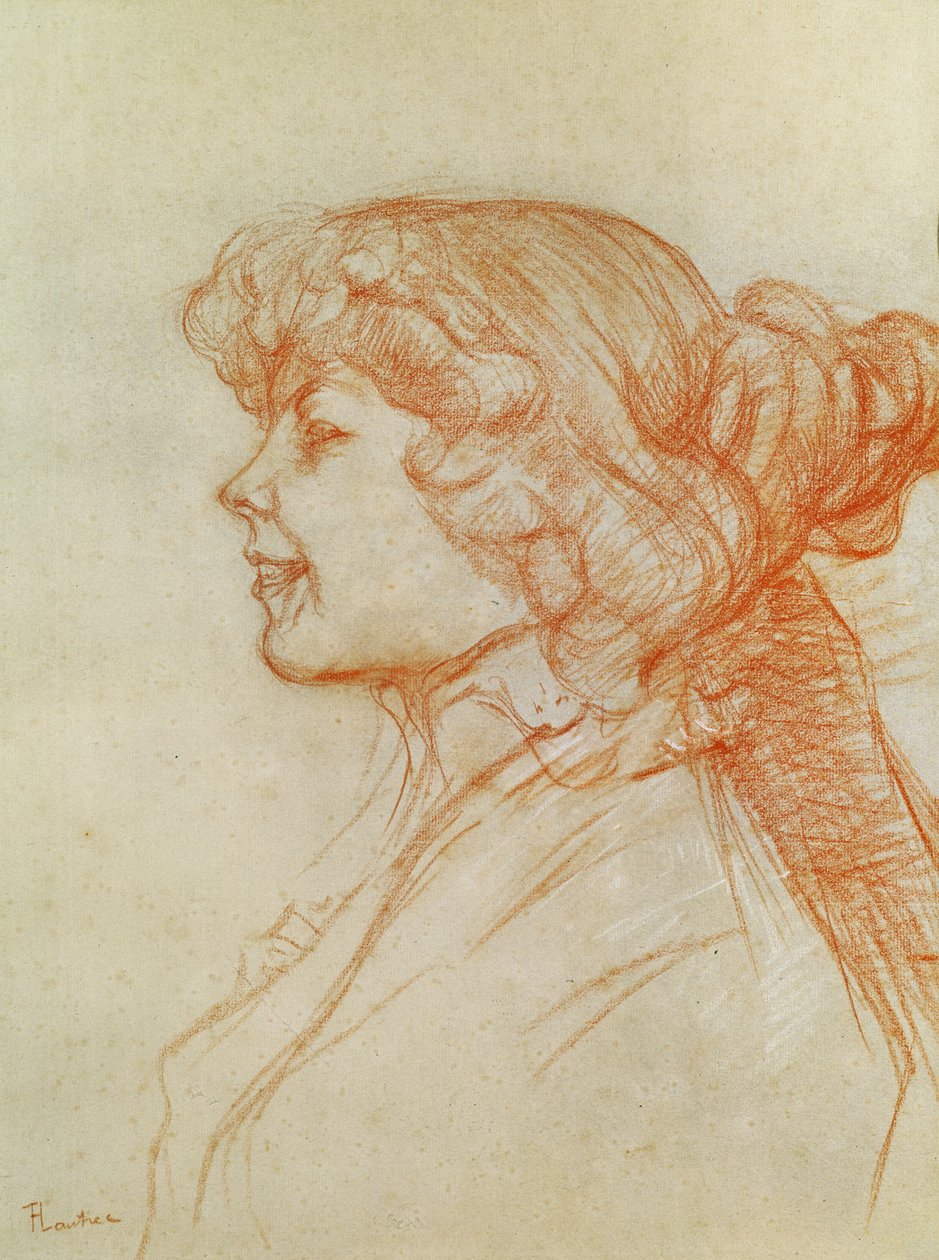 Angielska dziewczyna pod gwiazdą w Le Havre, 1899 (kredka na papierze) autorstwa Henri de Toulouse Lautrec