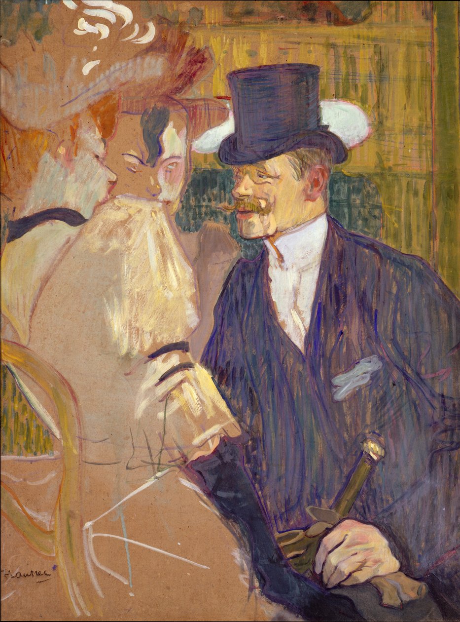 Anglik William Tom Warrener, 1861-1934 w Moulin Rouge, 1892. autorstwa Henri de Toulouse Lautrec