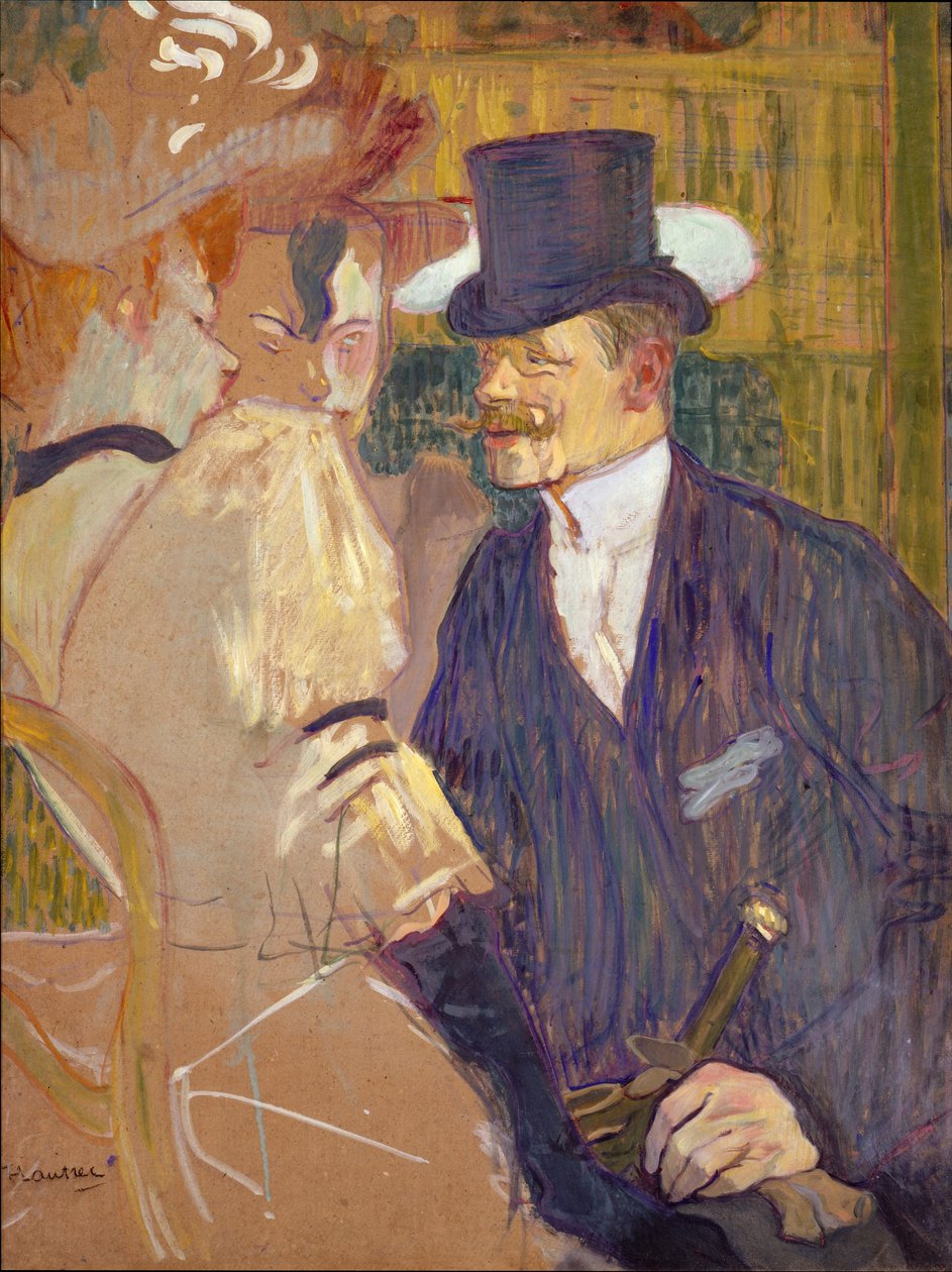 Anglik w Moulin Rouge, 1892 (olej na tekturze) autorstwa Henri de Toulouse Lautrec
